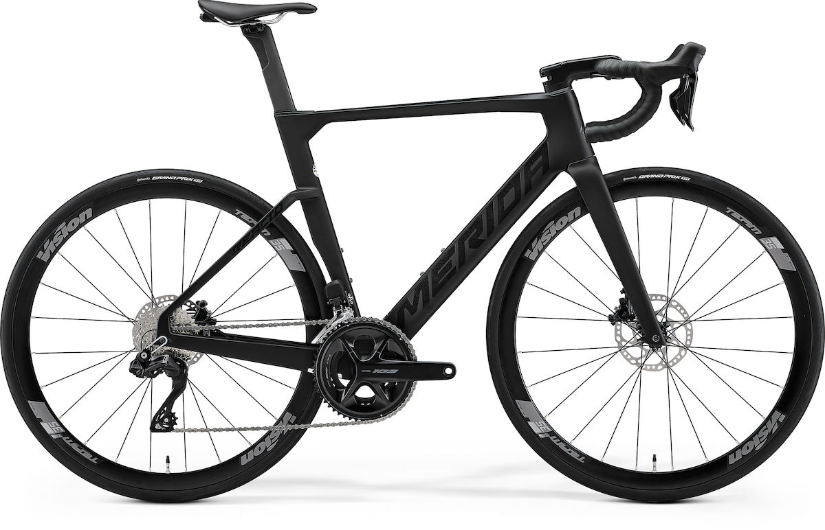 Merida REACTO 5000 Carbon Aero Rennrad Shimano 105 Di2 – Silk Black / Glossy Dark Silver