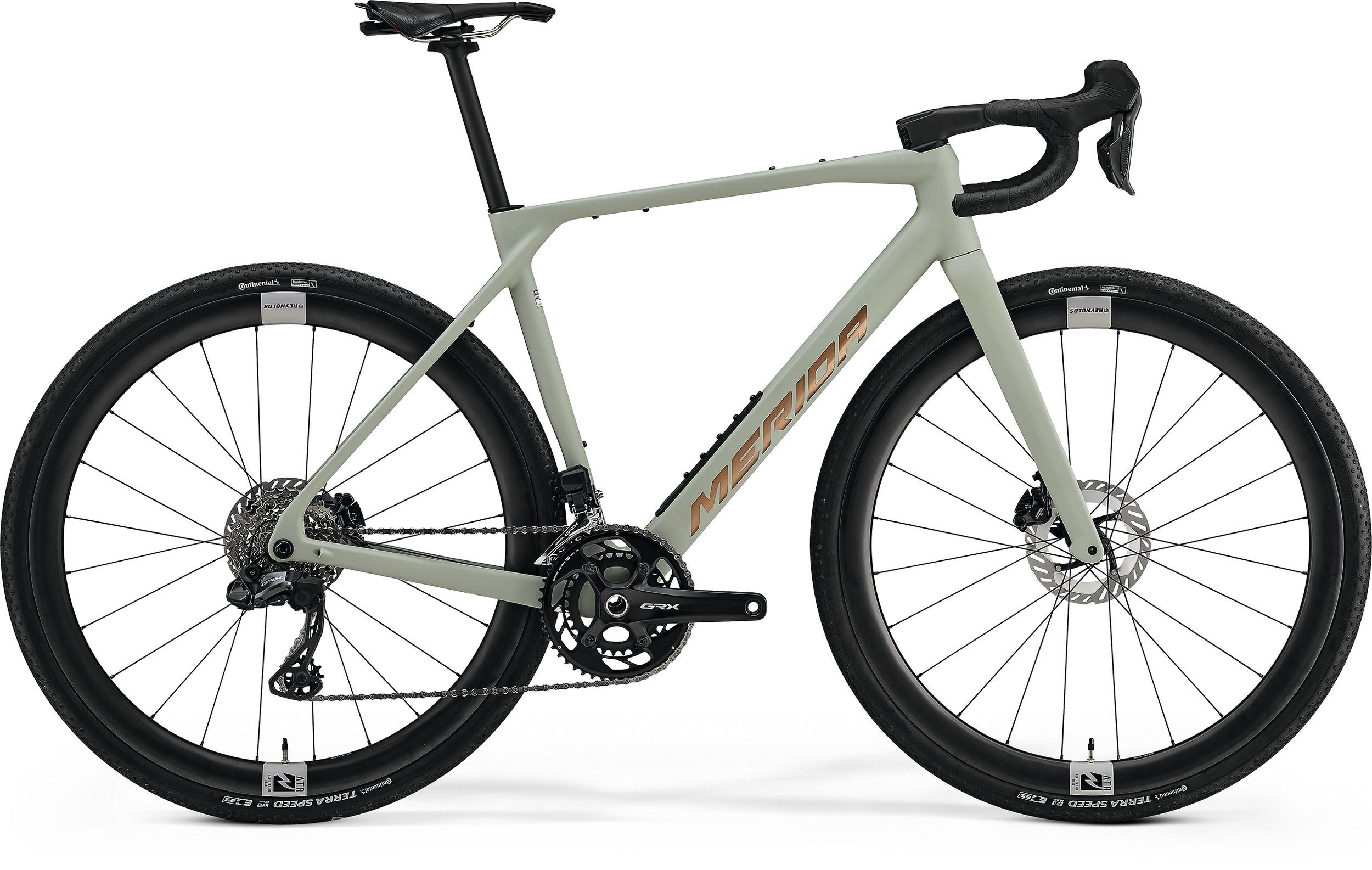 Merida MISSION 7000 Carbon Performance Gravelbike Shimano GRX 2027 – Matt Early Moss Grey / Bronze