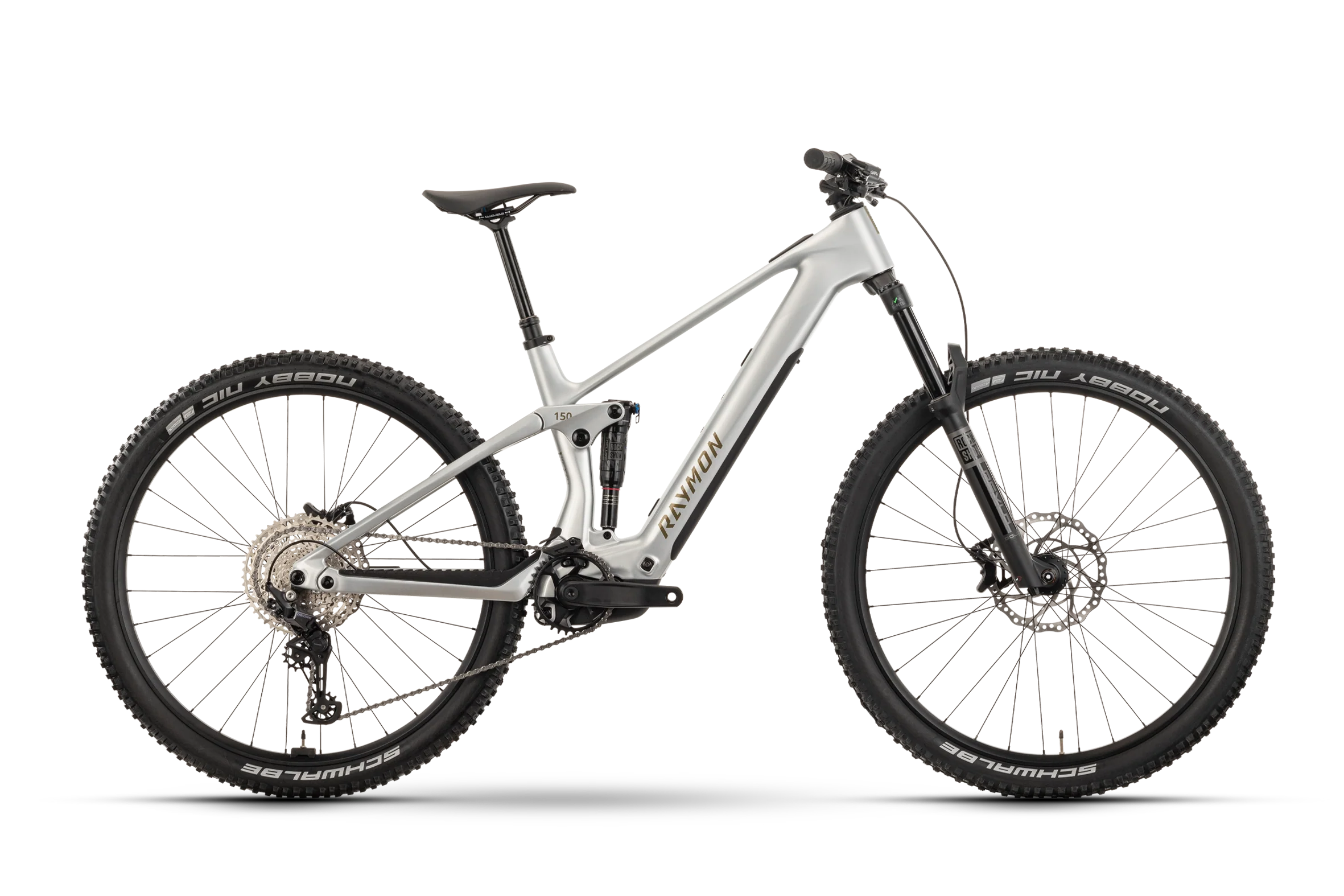 Raymon Airok Carbon Light E-MTB mit Bosch Performance Line SX – Silver Stealth/Taupe