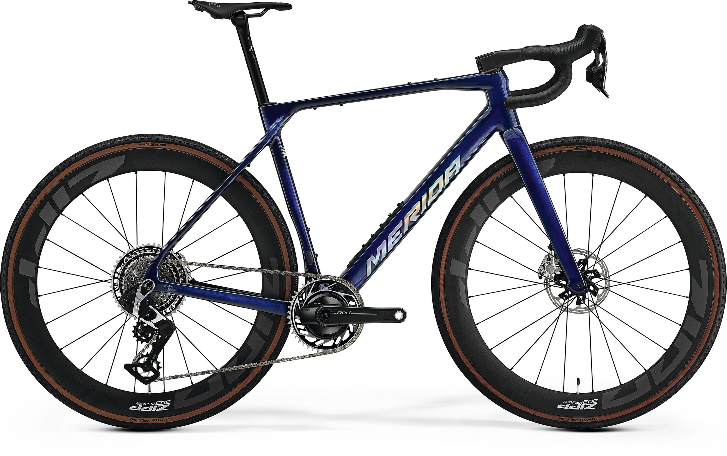 Merida MISSION 10K Carbon Performance Gravelbike SRAM RED AXS XPLR 2027 – Transparent Blue Carbon UD / Silver