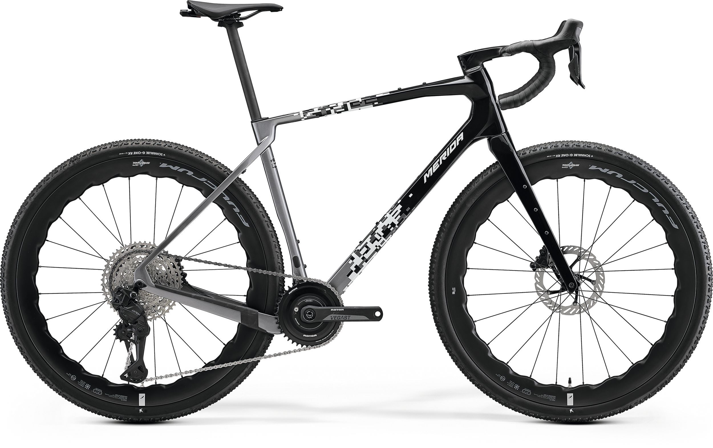 Merida Silex RS 7000 Carbon Race Gravelbike Shimano RX 717 Di2 – metallic black/grey(white)